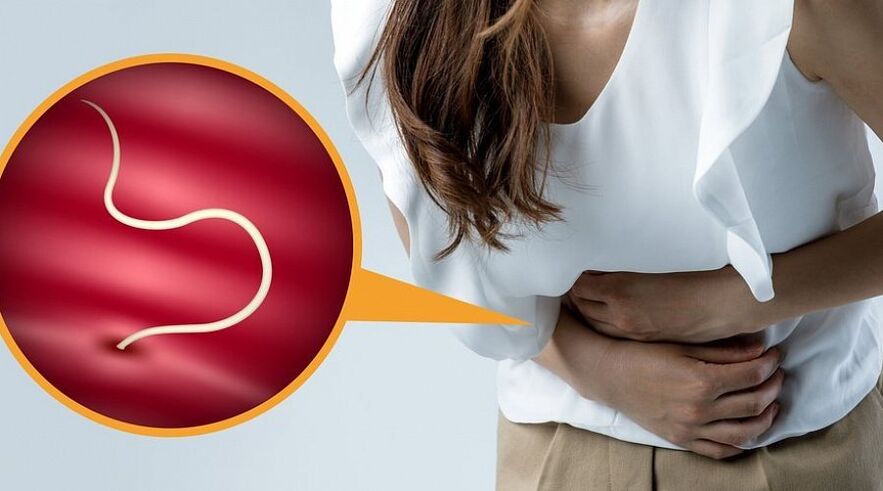 Infection du corps humain par des helminthes.